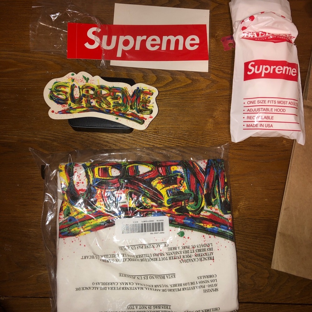 Supreme Paint Logo T-Shirt White